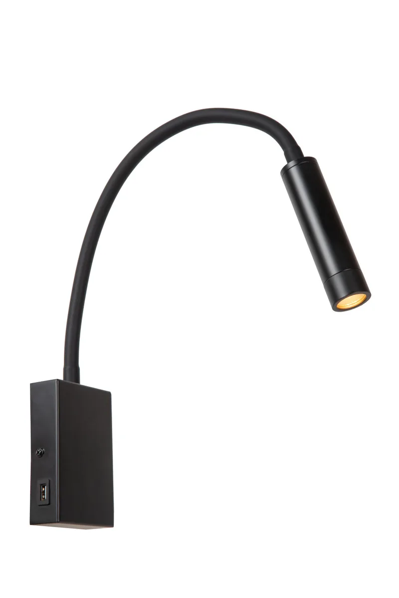 ALEC - Wandspot / Wandlamp - LED 3 StepDim - G9 - 1x3W 2700K - Inclusief omwisselbare ringen - Zwart fra Lucide – produktbillede