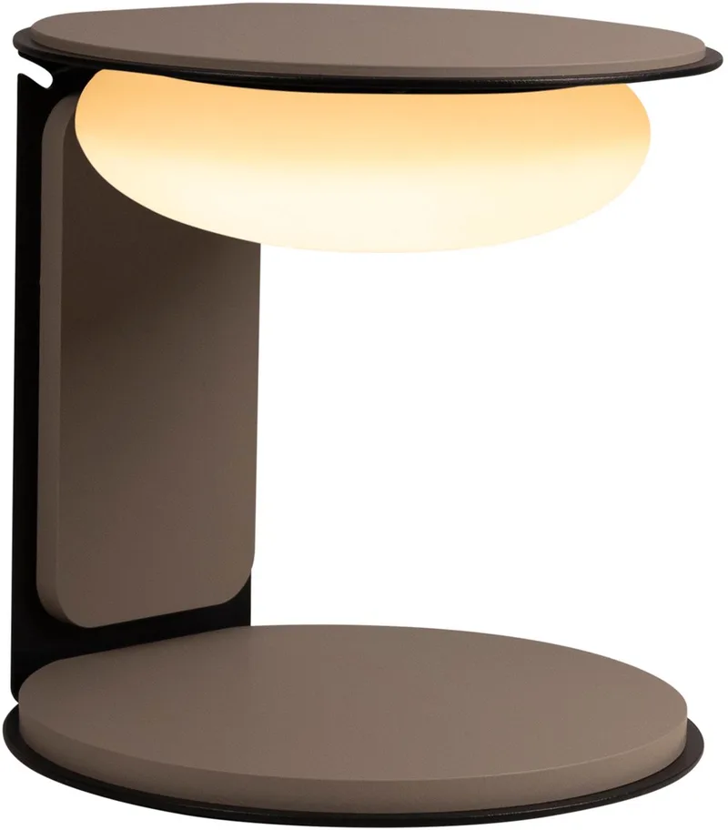 ALINDA - Tafellamp - Ø 20 cm - LED Dimbaar - 1x9W 3000K - Essential by Lucide in Taupe – product photo