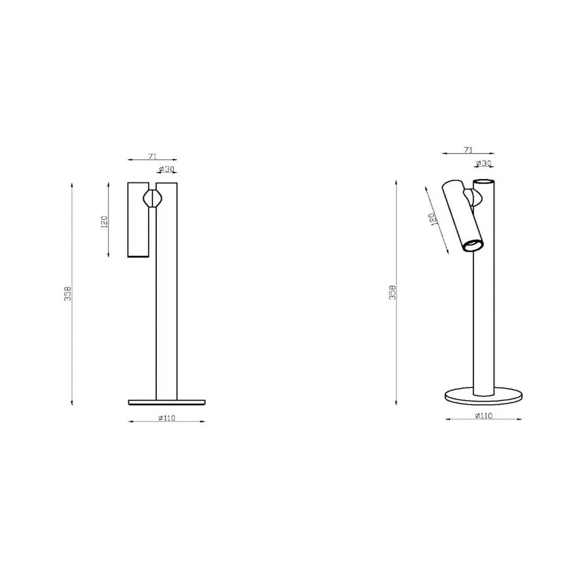 Antrim LED tafellamp, 1-lamp, IP54, dimbaar från Lucide i Svart – produktbild 3 av 5