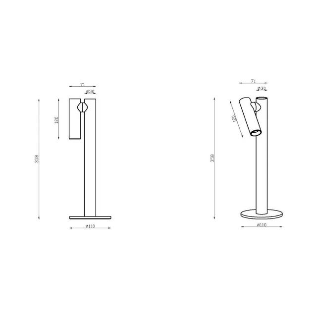 Antrim LED tafellamp, 1-lamp, IP54, dimbaar från Lucide i Svart – produktbild 3 av 5