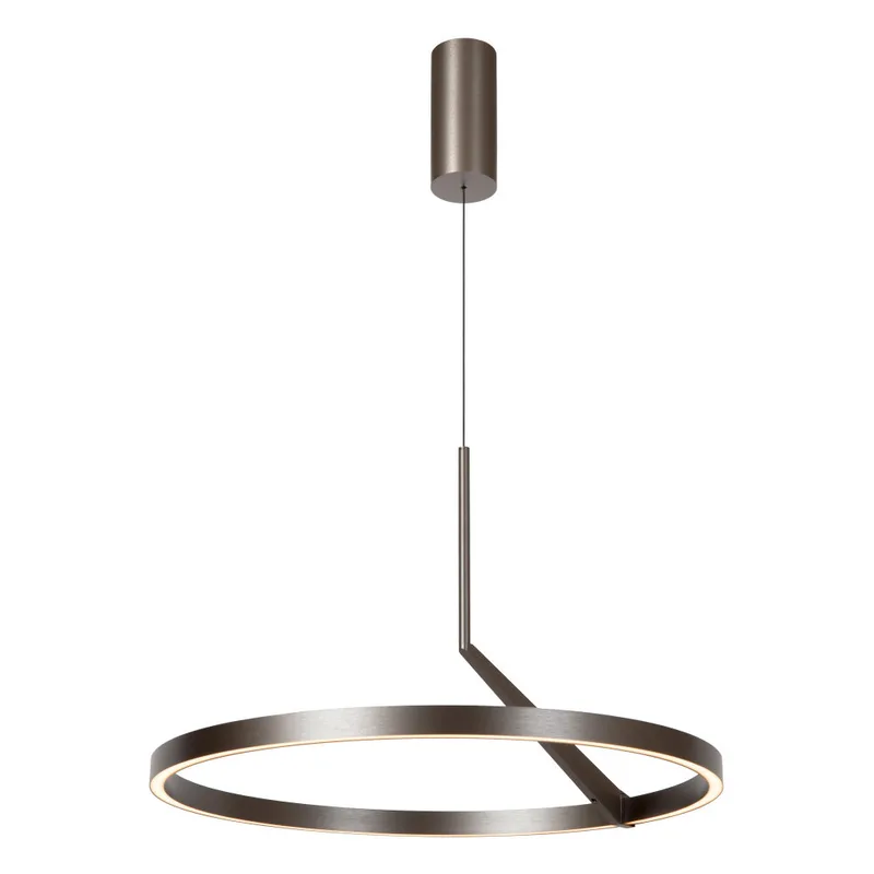 APPLAUSE - Hanglamp - Ø 60 cm - LED Dimb. - CCT - 1x32W 2700K/4000K - Handbewegingssensor - Grijs ijzer - Premium van Lucide – productfoto
