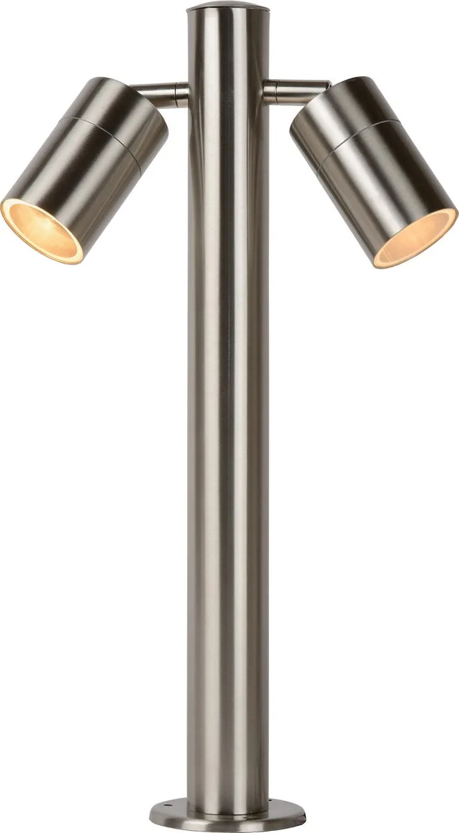 ARNE-LED - Sokkellamp - Ø 6,3 cm - LED - GU10 - 2x5W 2700K - IP44 by Lucide in Mat chroom – product photo