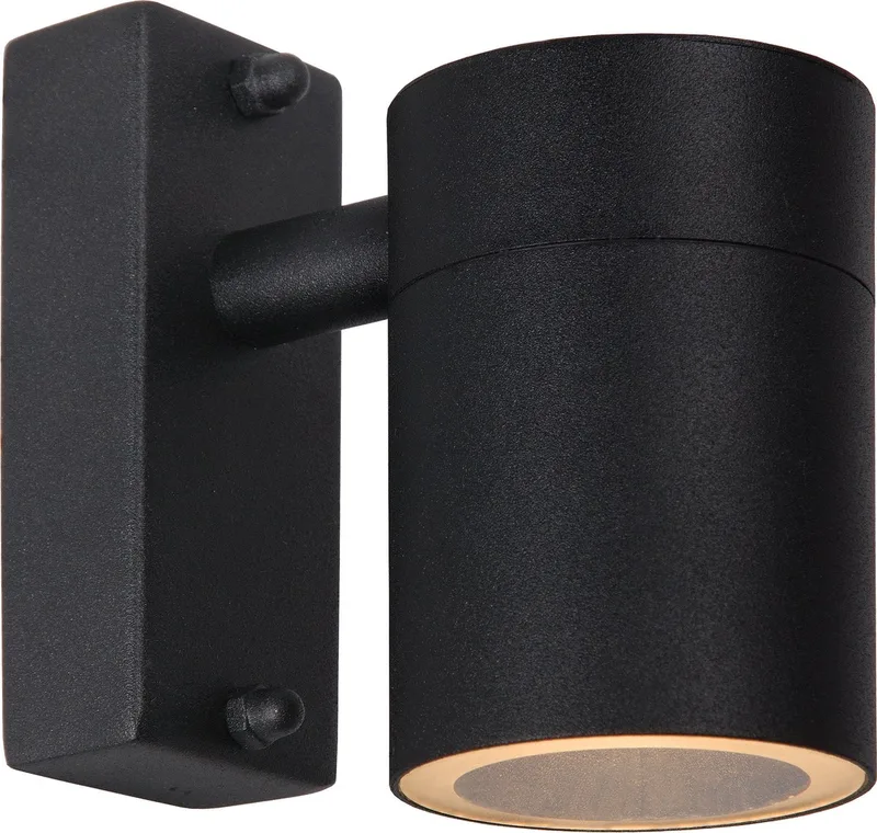 ARNE-LED - Wandspot / Wandlamp Binnen/Buiten - Ø 6,3 cm - LED - GU10 (MR16) - 1x5W 2700K - IP44 de Lucide en Noir – photo produit