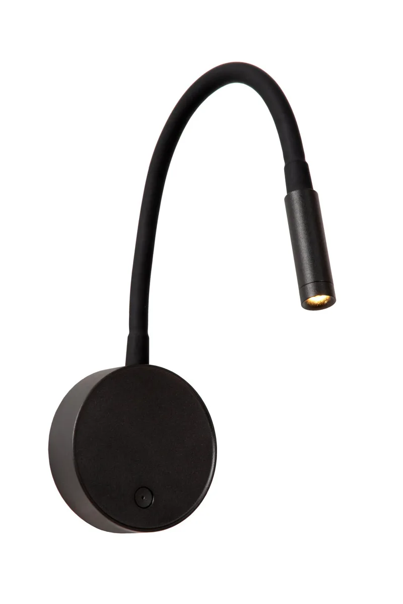 ASJA - Oplaadbare Wandspot / Wandlamp - Accu/Batterij - LED 3 StepDim - 1x3W 2700K - Zwart - Premium de Lucide – photo produit