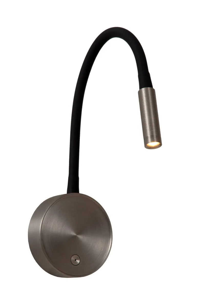 ASJA - Oplaadbare Wandspot / Wandlamp - Accu/Batterij - LED 3 StepDim - 1x3W 2700K - Grijs ijzer - Premium von Lucide – Produktfoto