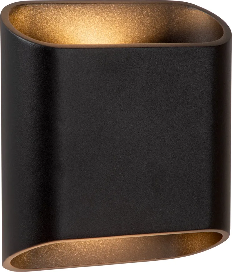 ATILA - Wandlamp Binnen/Buiten - LED Dimbaar - 2x5W 2700K - IP65 von Lucide in Schwarz – Produktfoto