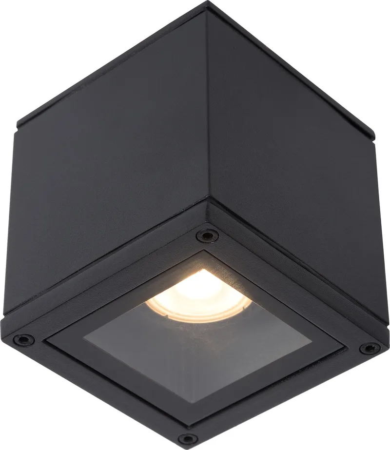 AVEN - Plafondspot (Plafondlamp) Badkamer - 1xGU10 (MR16) - IP65 de Lucide en Noir – photo produit