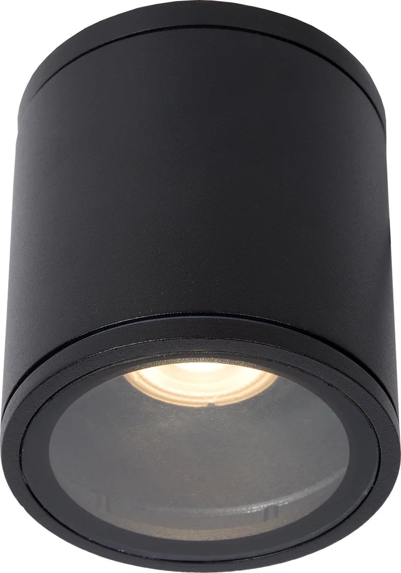 AVEN - Plafondspot (Plafondlamp) Badkamer - Ø 9 cm - 1xGU10 (MR16) - IP65 de Lucide en Noir – photo produit