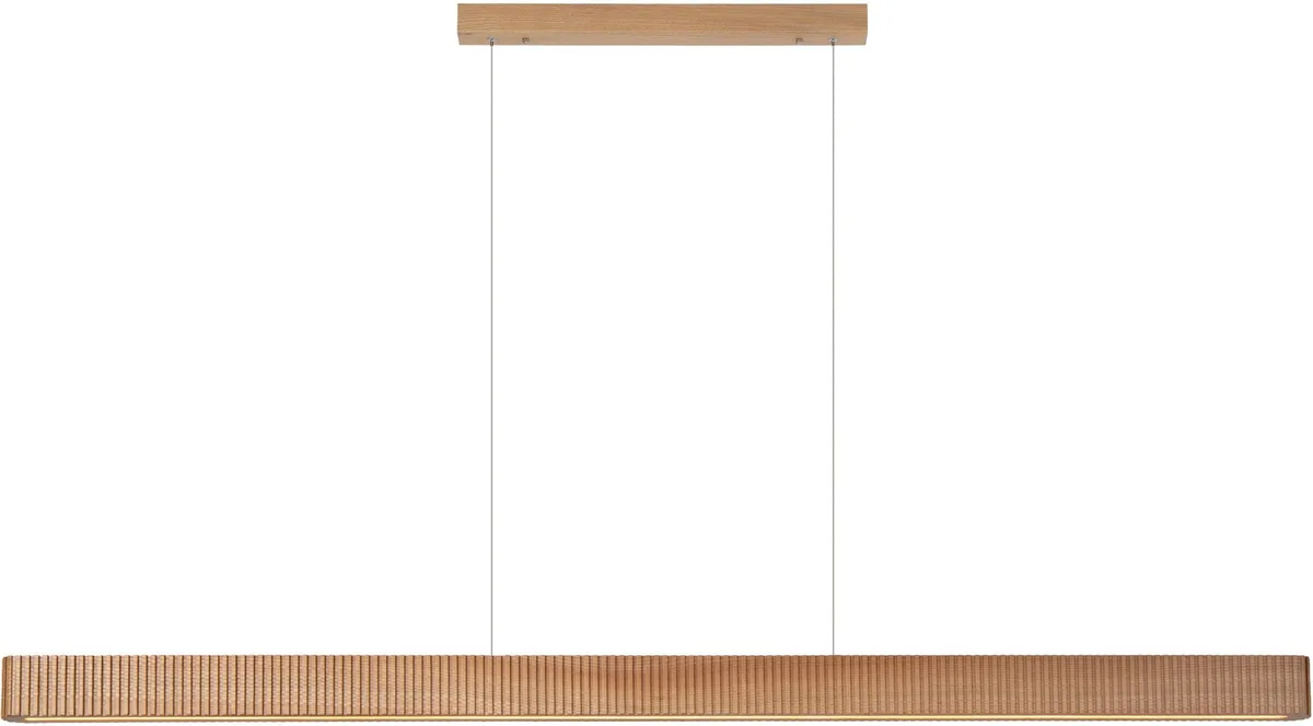 BANNISTER - Hanglamp - LED Dimbaar - CCT - 1x30W 2200K/3000K - Vibes - Japandi från Lucide i Lichte houtlook – produktbild