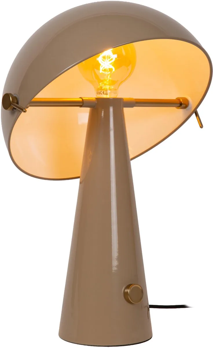 BARONE - Tafellamp - Ø 38 cm - 1xE27 - Vibes de Lucide en Taupe – photo produit