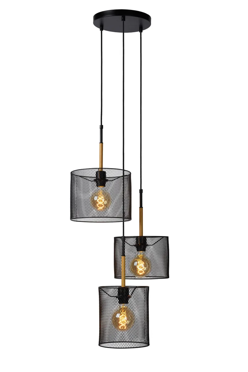 BASKETT - Hanglamp - 3xE27 - Zwart från Lucide – produktbild