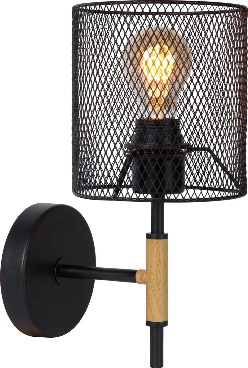 BASKETT - Wandlamp - 1xE27 fra Lucide i Sort – produktbillede