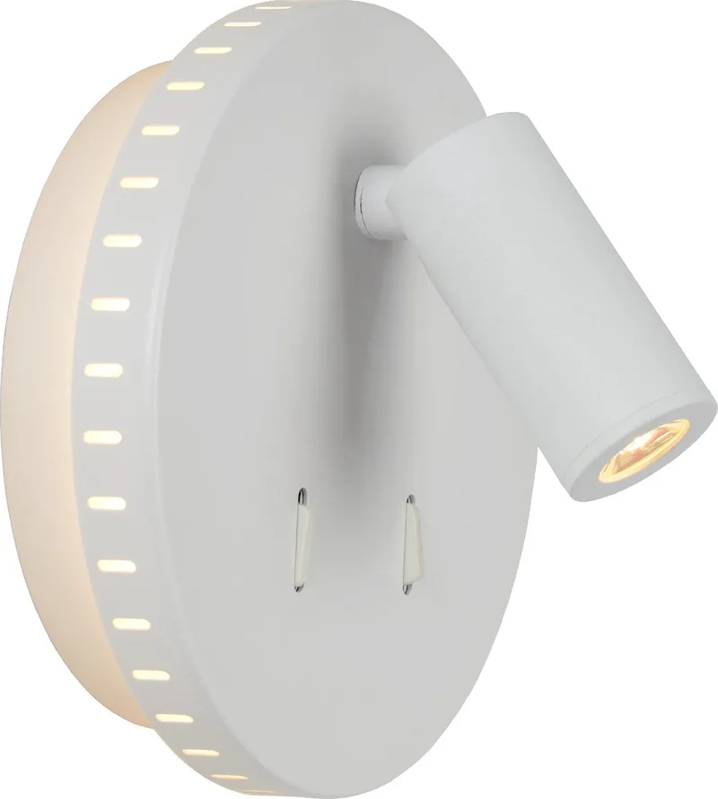BENTJER - Bedlamp / Wandlamp - Ø 14 cm - LED - 3000K von Lucide in Weiß – Produktfoto