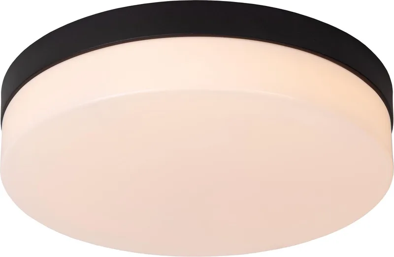 BISKIT - Plafonnière (Plafondlamp) Badkamer - Ø 28 cm - LED - 1x18W 2700K - IP44 - Bewegingssensor de Lucide en Noir – photo produit