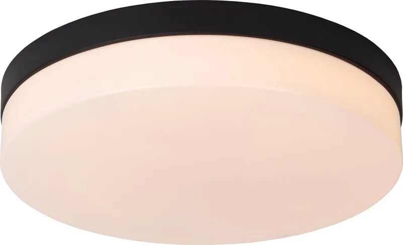 BISKIT - Plafonnière (Plafondlamp) Badkamer - Ø 34,5 cm - LED - 1x24W 2700K - IP44 - Bewegingssensor van Lucide in Zwart – productfoto