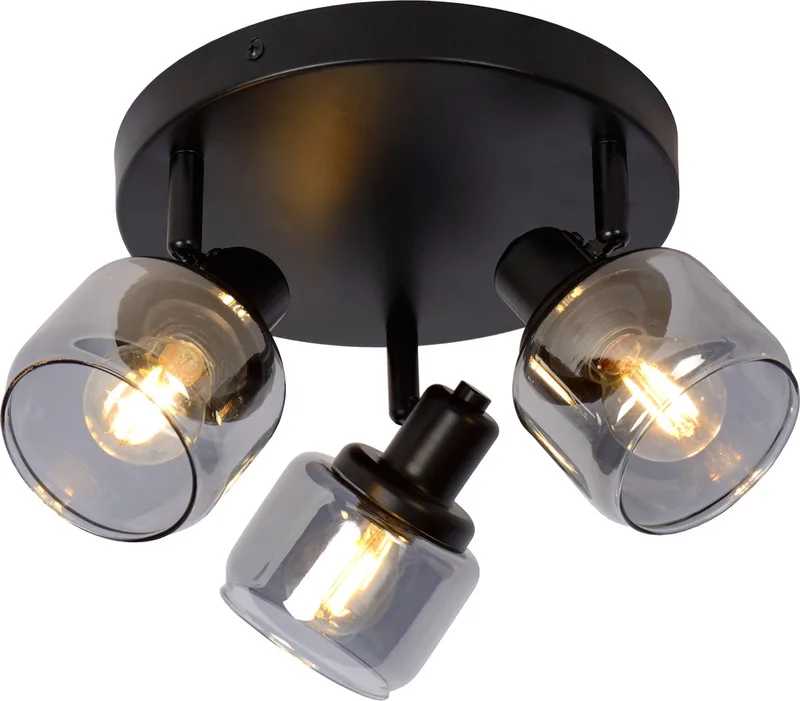 BJORN - Plafondspot (Plafondlamp) - Ø 38 cm - 3xE14 de Lucide en Noir – photo produit