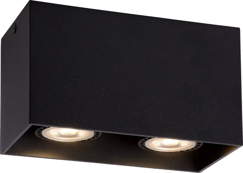 BODI - Plafondspot (Plafondlamp) - 2xGU10 (MR16) von Lucide in Schwarz – Produktfoto