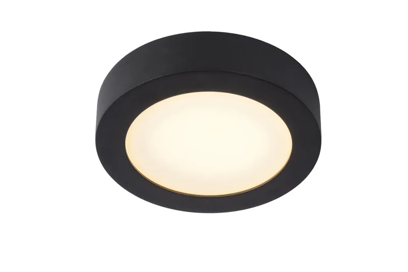 BRICE-LED - Plafonnière Badkamer - Ø 18 cm - LED Dimb. - 1x12W 3000K - IP44 - Zwart de Lucide – photo produit