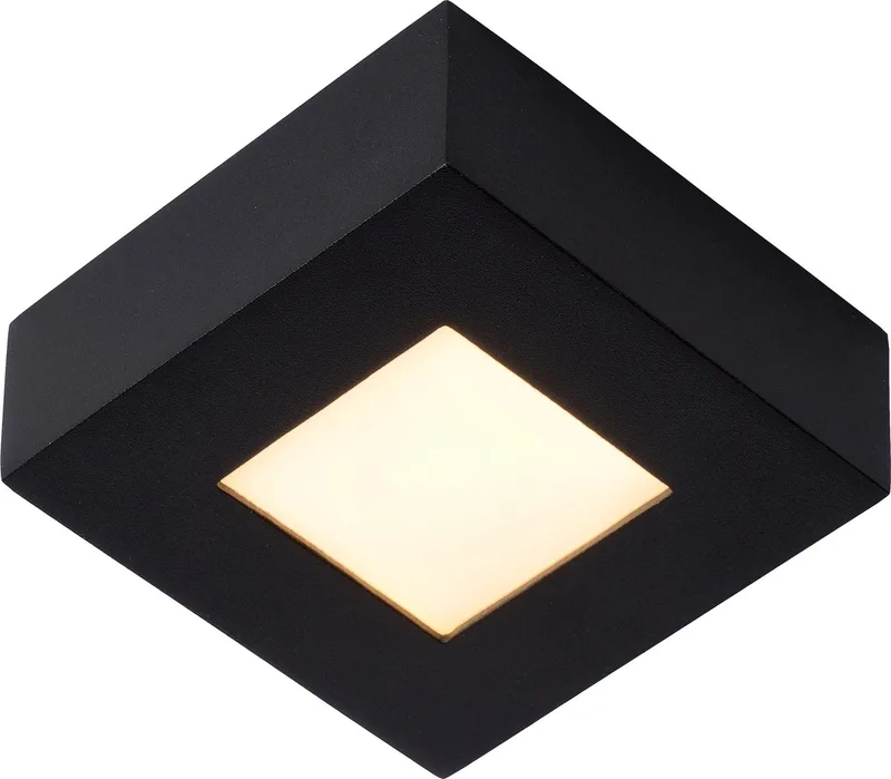 BRICE-LED - Plafonnière (Plafondlamp) Badkamer - LED Dimbaar - 1x8W 3000K - IP44 fra Lucide i Sort – produktbillede