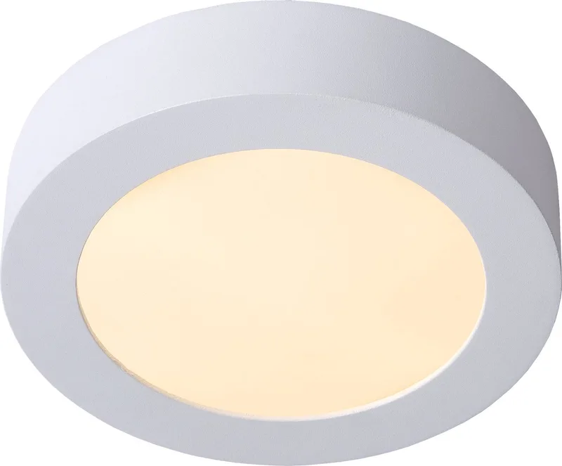BRICE-LED - Plafonnière (Plafondlamp) Badkamer - Ø 18 cm - LED Dimbaar - 1x12W 3000K - IP44 de Lucide en Blanc – photo produit