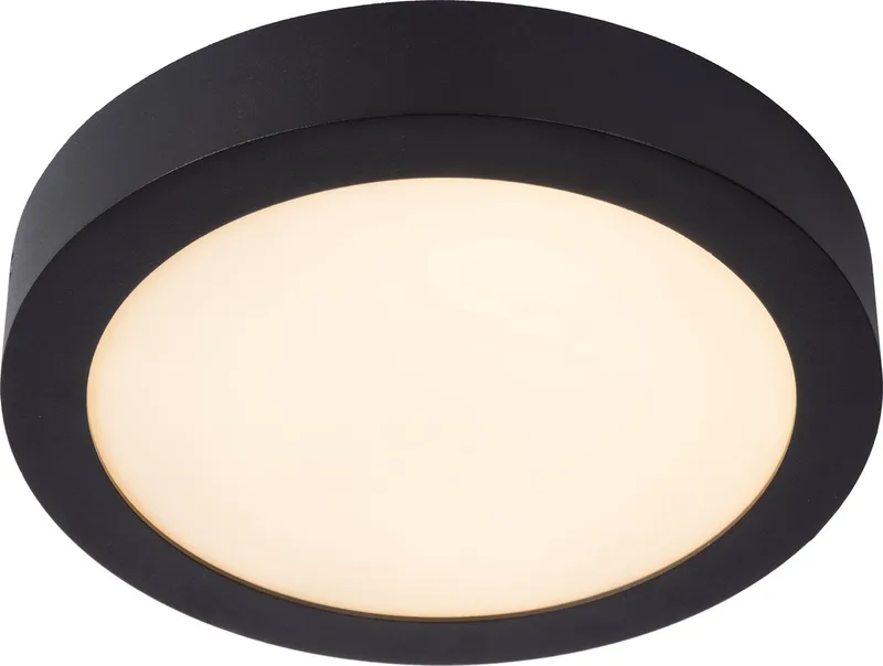 BRICE-LED - Plafonnière (Plafondlamp) Badkamer - Ø 24 cm - LED Dimbaar - 1x15W 3000K - IP44 von Lucide in Schwarz – Produktfoto