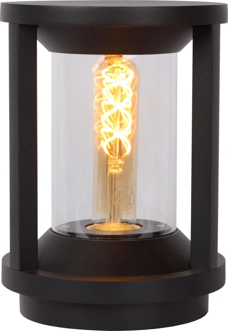 CADIX - Sokkellamp - Ø 16 cm - 1xE27 - IP65 van Lucide in Zwart – productfoto