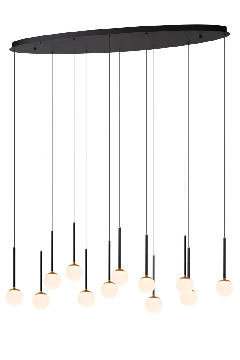 CALINA - Hanglamp - LED Dimb. - CCT - 12x7W 2200K/3300K - Met vervangbare LED-module - Zwart - Premium de Lucide – photo produit