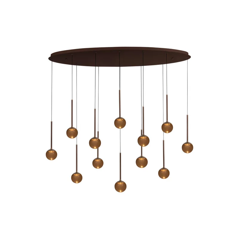 CALINA - Hanglamp - LED Dimb. - CCT - 12x7W 2200K/3300K - Met vervangbare LED-module - Koffie - Premium fra Lucide – produktbillede