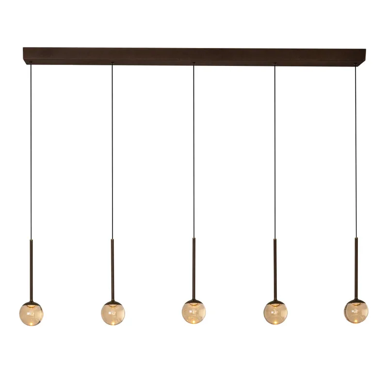 CALINA - Hanglamp - LED Dimb. - CCT - 5x8,2W 2200K/3300K - Met vervangbare LED-module - Koffie - Premium de Lucide – photo produit
