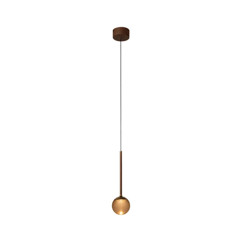 CALINA - Hanglamp - Ø 9,9 cm - LED Dimb. - CCT - 1x7W 2200K/3300K - Met vervangbare LED-module - Koffie - Premium van Lucide – productfoto
