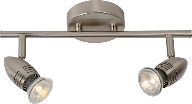 CARO-LED - Plafondspot (Plafondlamp) - LED - GU10 (MR16) - 2x5W 2700K fra Lucide i Mat chroom – produktbillede