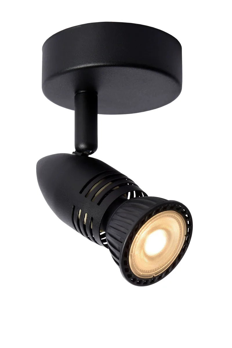 CARO - Plafondspot - Ø 9 cm - 1xGU10 (MR16) - Zwart de Lucide – photo produit