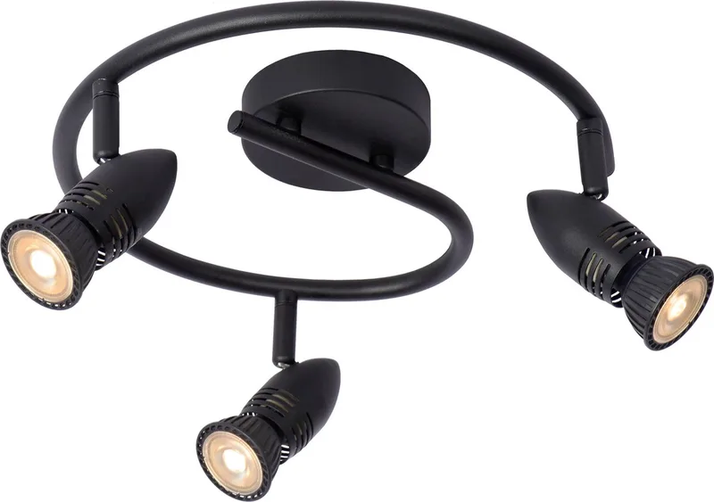 CARO - Plafondspot (Plafondlamp) - Ø 31 cm - 3xGU10 (MR16) de Lucide en Noir – photo produit