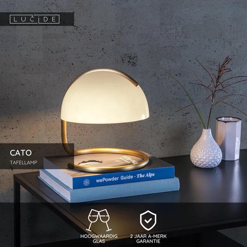CATO - Tafellamp - Ø 23,5 cm - 1xE27 by Lucide in White – product photo