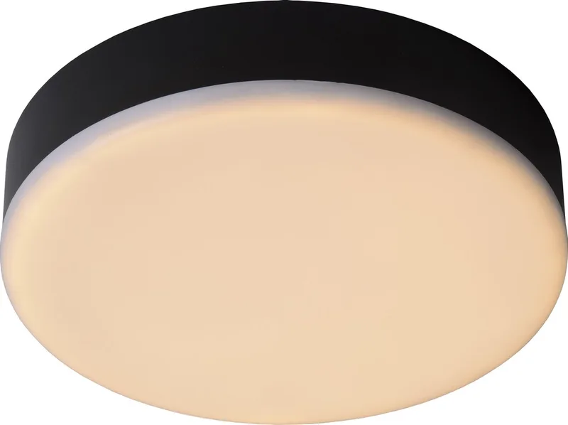 CERES-LED - Plafonnière (Plafondlamp) Badkamer - Ø 21,5 cm - LED Dimbaar - 1x30W 3000K - IP44 fra Lucide i Sort – produktbillede