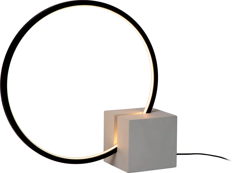 CIRKELIS - Tafellamp - Ø 32 cm - LED Dimbaar - 1x6W 3000K von Lucide in Schwarz – Produktfoto