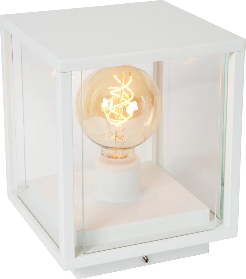 CLAIRE - Sokkellamp - 1xE27 - IP54 by Lucide in White – product photo