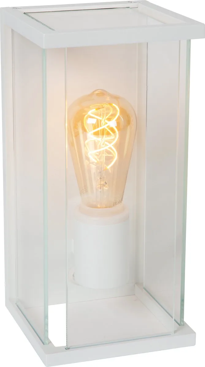 CLAIRE - Wandlamp Binnen/Buiten - 1xE27 - IP54 - Beweging & dag/nacht sensor de Lucide en Blanc – photo produit