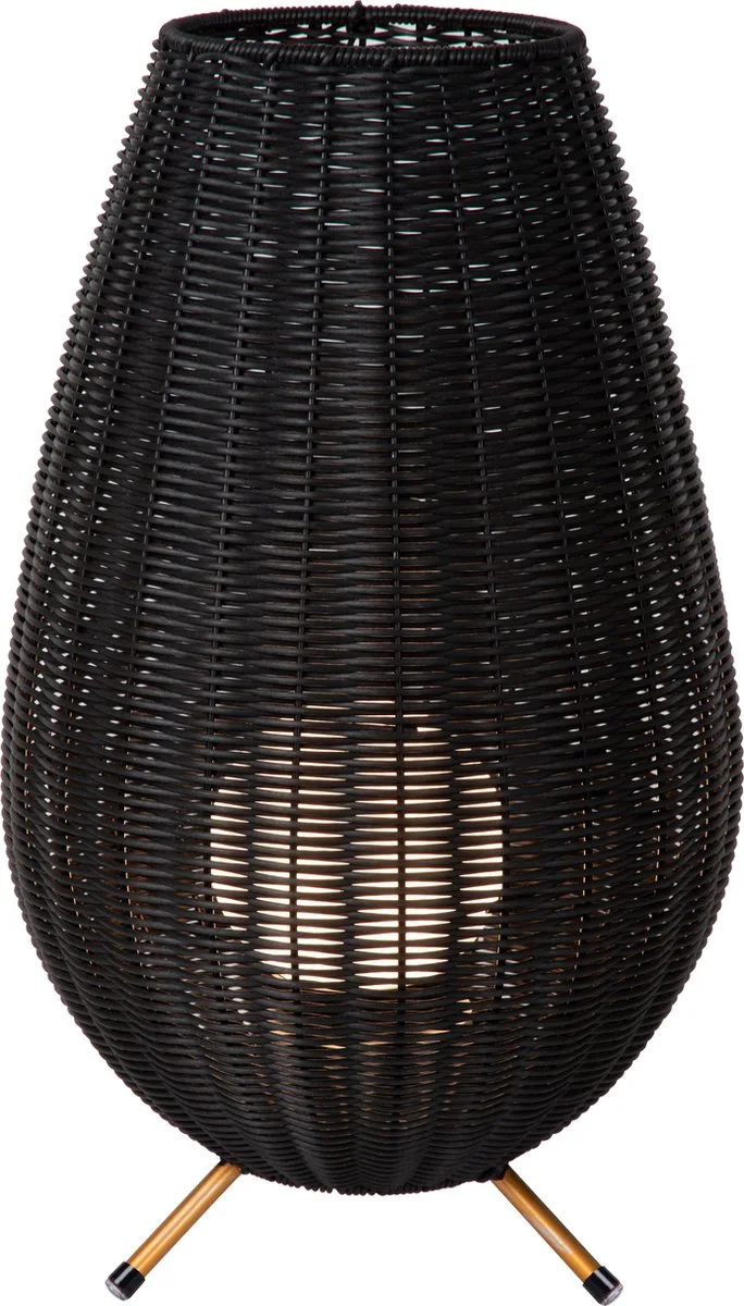 COLIN IP44 - Oplaadbare Tafellamp Binnen/Buiten - Accu/Batterij - LED 3 StepDim - 1x3W 3000K - IP44 von Lucide in Schwarz – Produktfoto