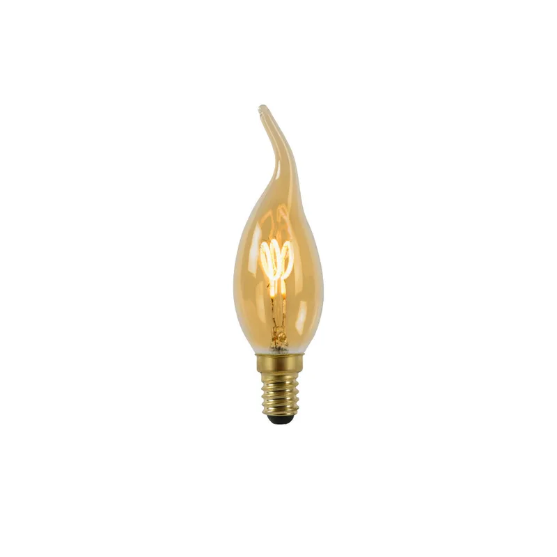 CT35 - Filament lamp - Ø 3,5 cm - LED 3 StepDim (Memory) - E14 - 1x3W 2200K - Amber by Lucide – product photo
