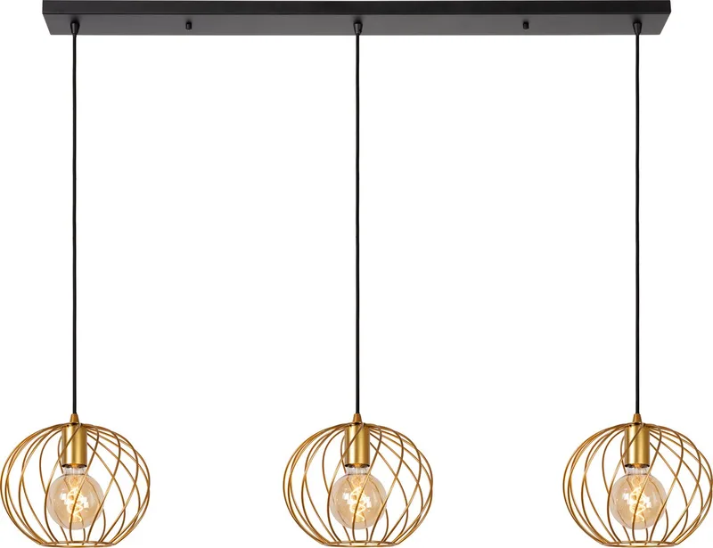 DANZA - Hanglamp - 3xE27 - Mat Goud / Messing von Lucide in Mat Goud, Messing – Produktfoto