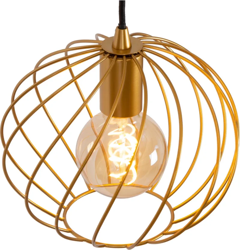 DANZA - Hanglamp - Ø 25 cm - 1xE27 - Mat Goud / Messing von Lucide in Mat Goud, Messing – Produktfoto