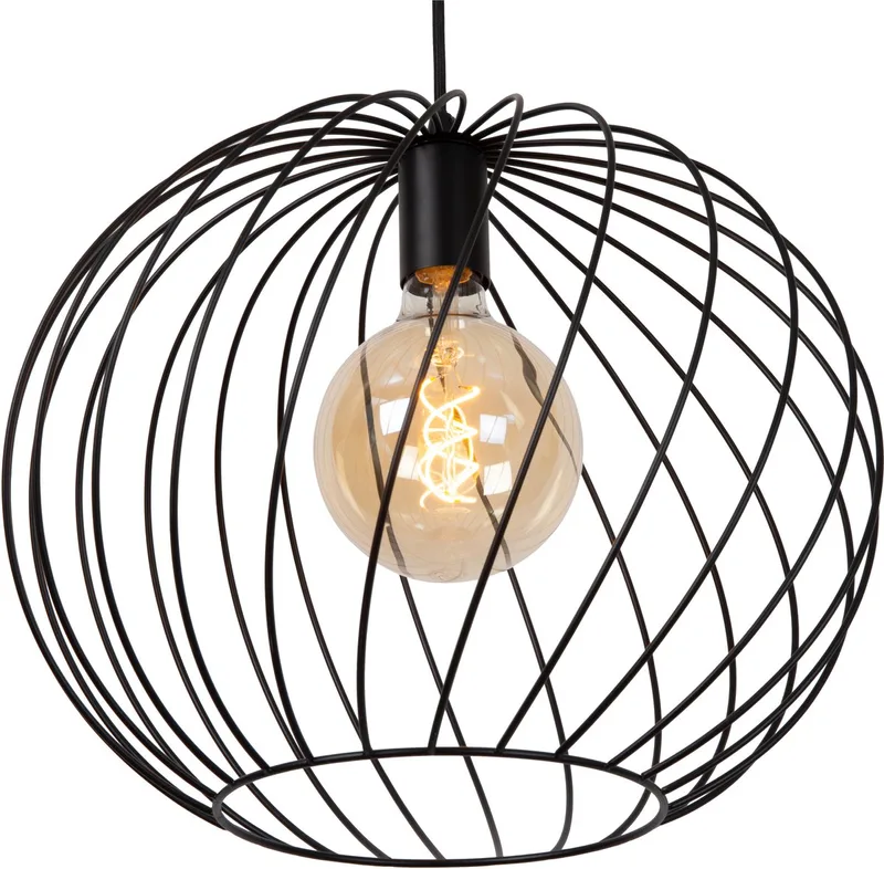 DANZA - Hanglamp - Ø 40 cm - 1xE27 van Lucide in Zwart – productfoto