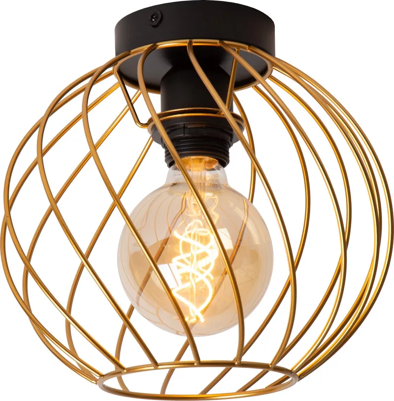 DANZA - Plafonnière (Plafondlamp) - Ø 25 cm - 1xE27 - Mat Goud / Messing by Lucide in Mat Goud, Brass – product photo