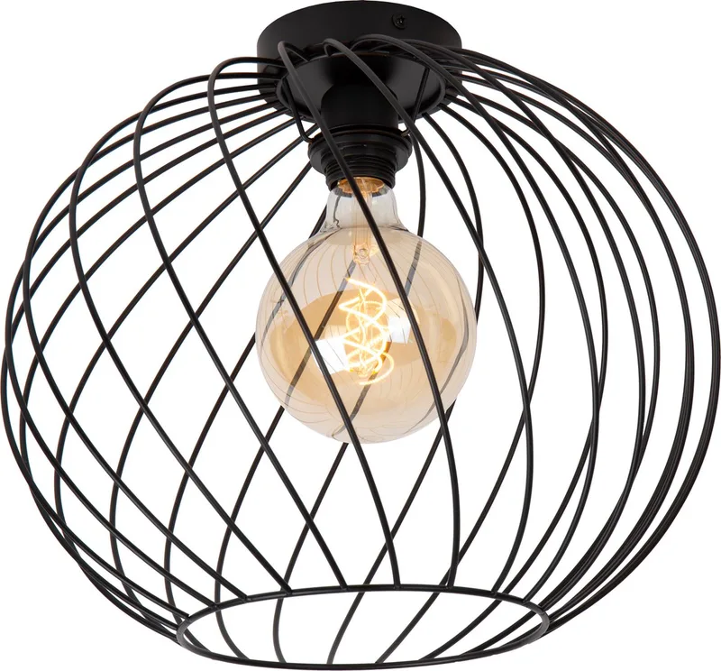 DANZA - Plafonnière (Plafondlamp) - Ø 40 cm - 1xE27 von Lucide in Schwarz – Produktfoto