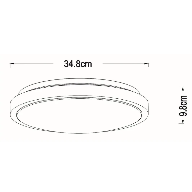 Dasher LED plafondlamp, wit, Ø 34,8 cm, 2700 K, IP44 de Lucide en Blanc, Opaal – photo produit