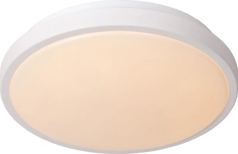 DASHER - Plafonnière (Plafondlamp) Badkamer - Ø 29,3 cm - LED - 1x12W 2700K - IP44 - Bewegingssensor by Lucide in White – product photo