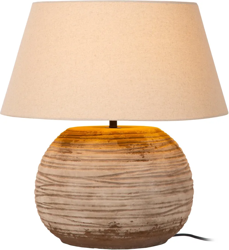 DENISE - Tafellamp - Ø 55 cm - 1xE27 - Vibes - Japandi fra Lucide i Brun – produktbillede
