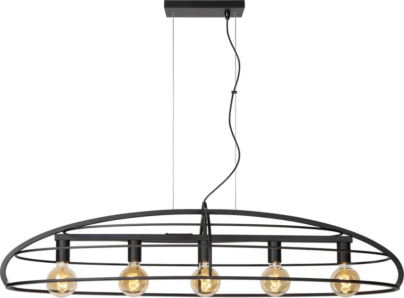 DIKRA - Hanglamp - 5xE27 fra Lucide i Sort – produktbillede