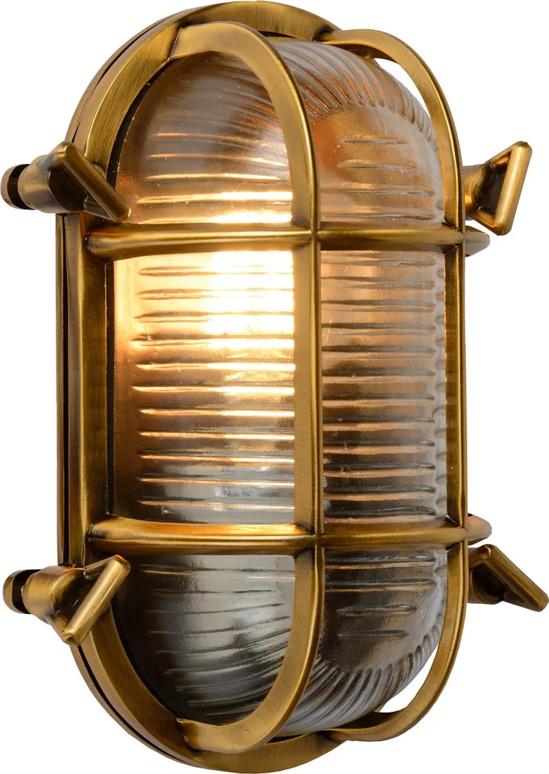 DUDLEY - Wandlamp Binnen/Buiten - 1xE27 - IP65 - Mat Goud / Messing by Lucide in Mat Goud, Brass – product photo